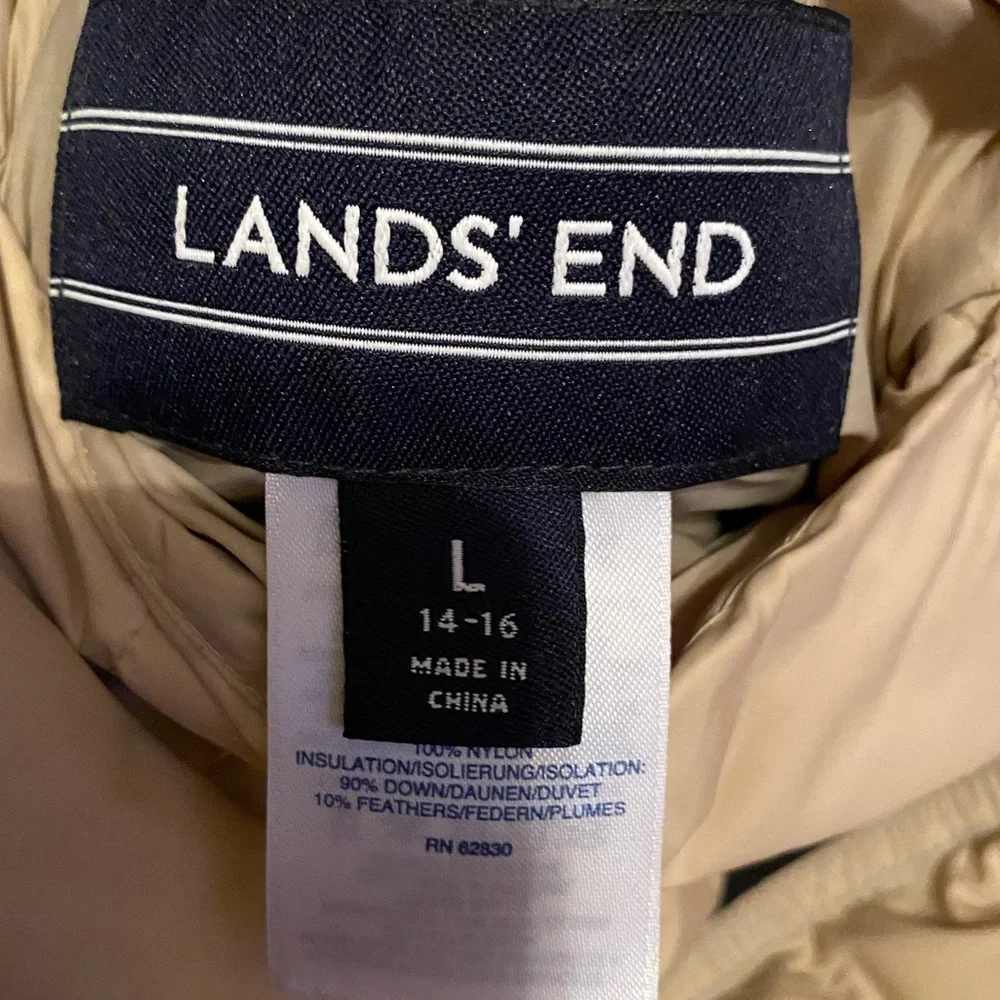 Lands End black/cream puffer jacket L - Picture 12 of 17
